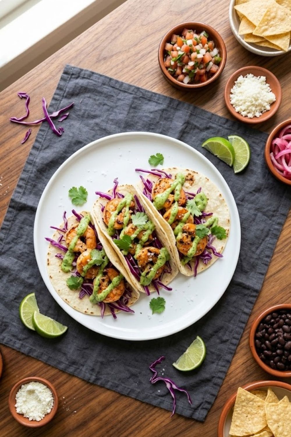 Chipotle Shrimp Tacos with Avocado Crema Recipe