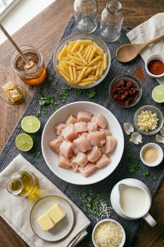 Creamy Honey Chipotle Chicken Pasta