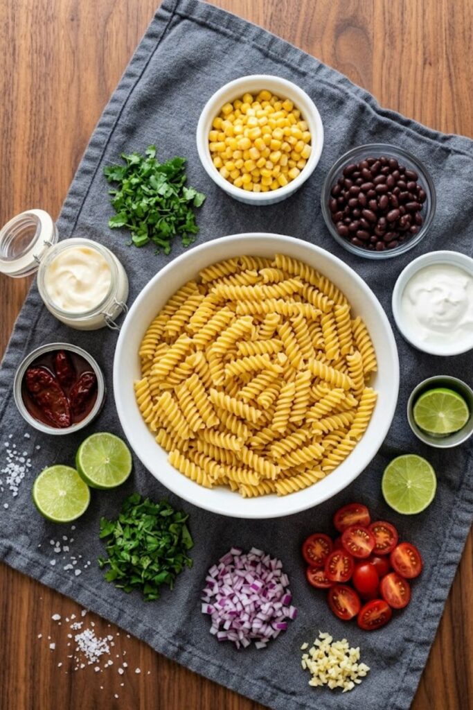 Mexican Pasta Salad with Creamy Chipotle Lime Dressing Recipe