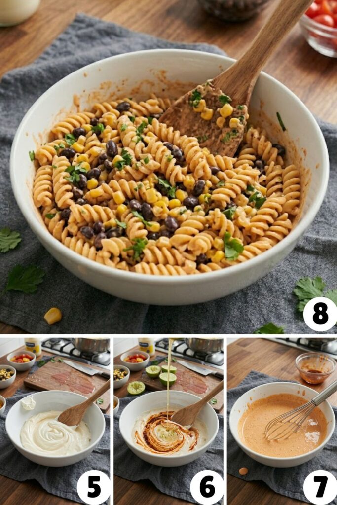 Mexican Pasta Salad with Creamy Chipotle Lime Dressing Recipe