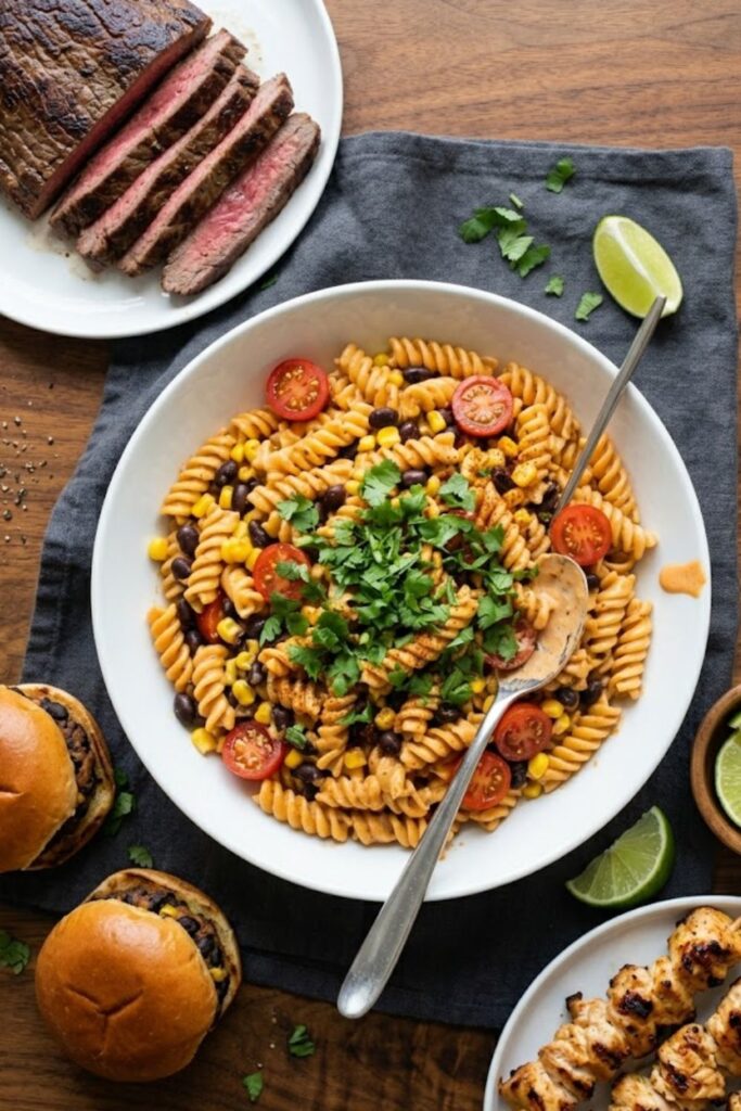 Mexican Pasta Salad with Creamy Chipotle Lime Dressing Recipe