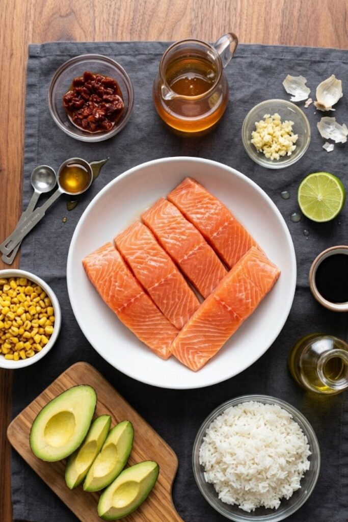 Spicy Chipotle Honey Salmon Bowls Recipe