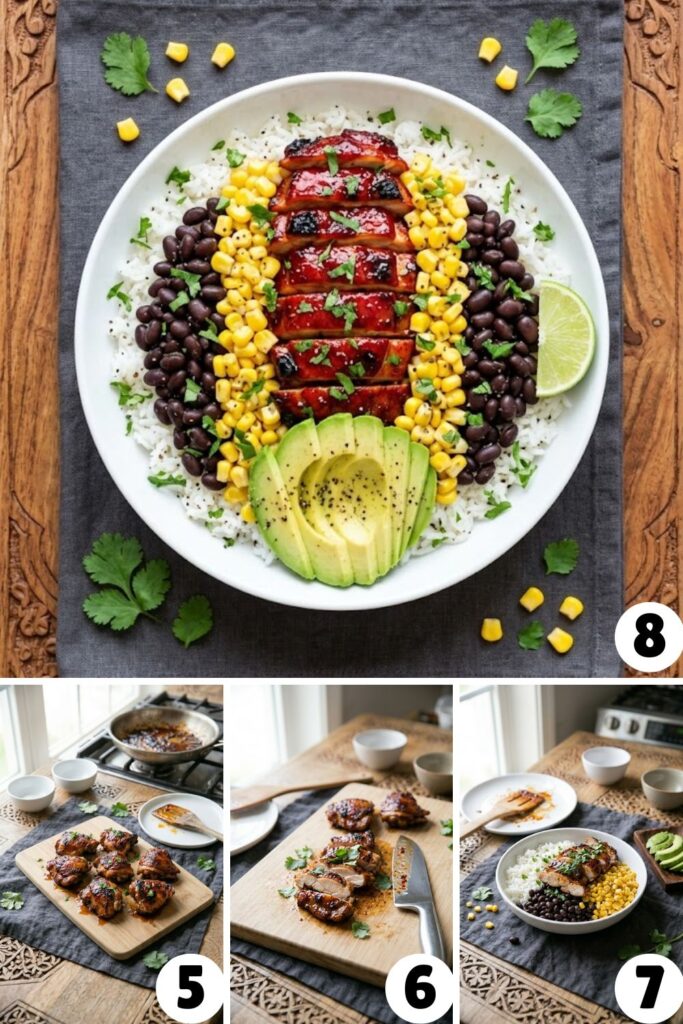 Sticky Honey Chipotle Chicken Rice Bowl Recipe