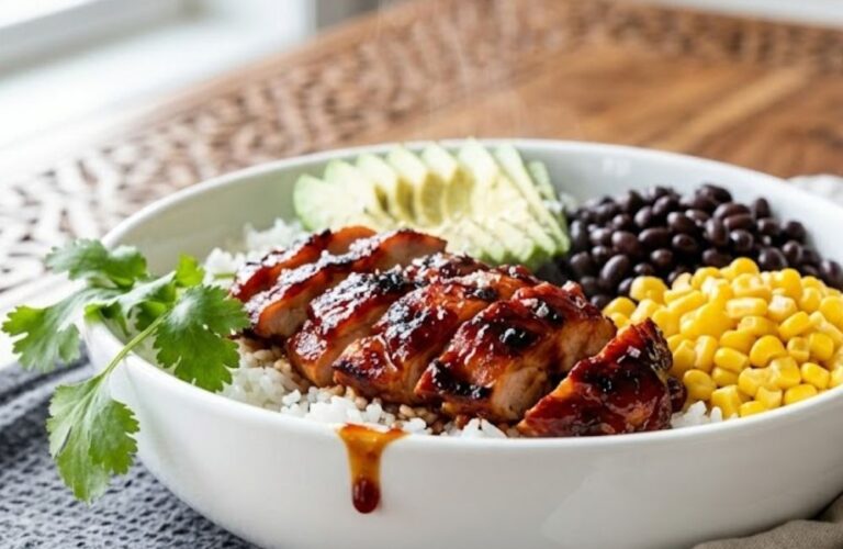 Sticky Honey Chipotle Chicken Rice Bowl Recipe