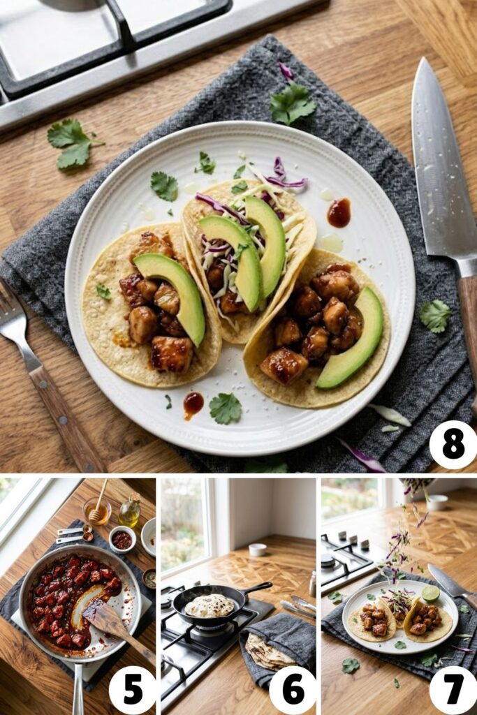 Sticky Honey Chipotle Chicken Tacos Recipe